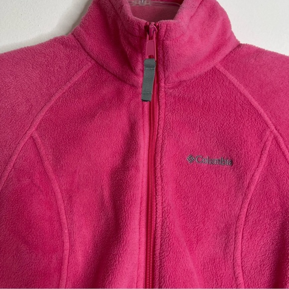 Columbia Womens Collared Pink Fleece Zip-up Jacket w/ Zipper Pockets Size M - Picture 4 of 10